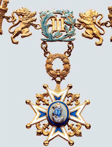 Detalle del Collar de la Real y Distinguida Orden Espanola de Carlos III