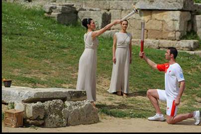 Encendido de la Antorcha Ol�mpica de Pek�n 2008 en Olimpia (Grecia)
