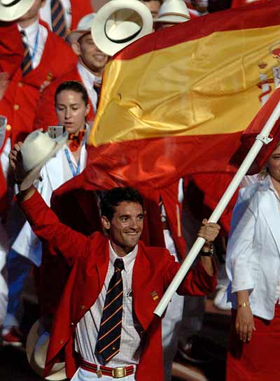Momento del desfile de la delegaci�n espanola